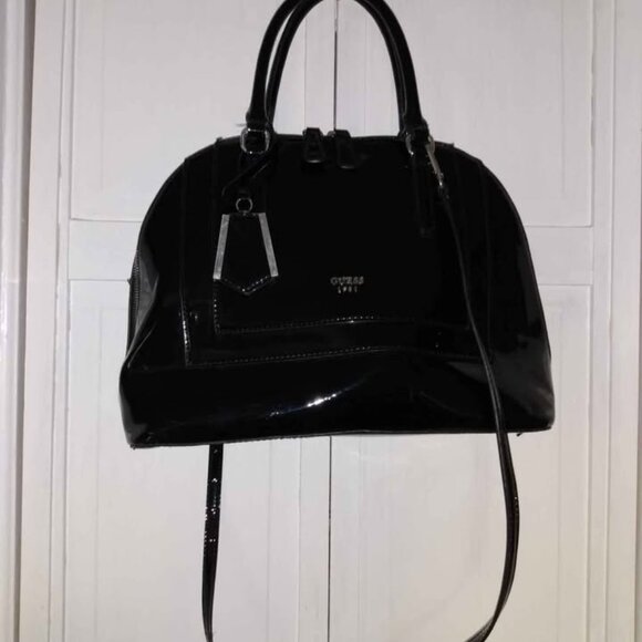 Guess 1981 Large Black Patient Leather Bag - Picture 2 of 3